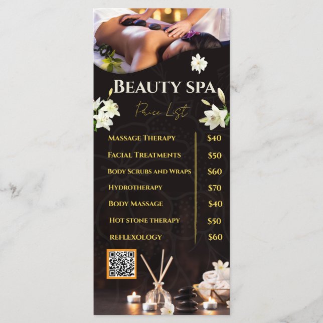 Spa Prislista Service Meny (Framsida)