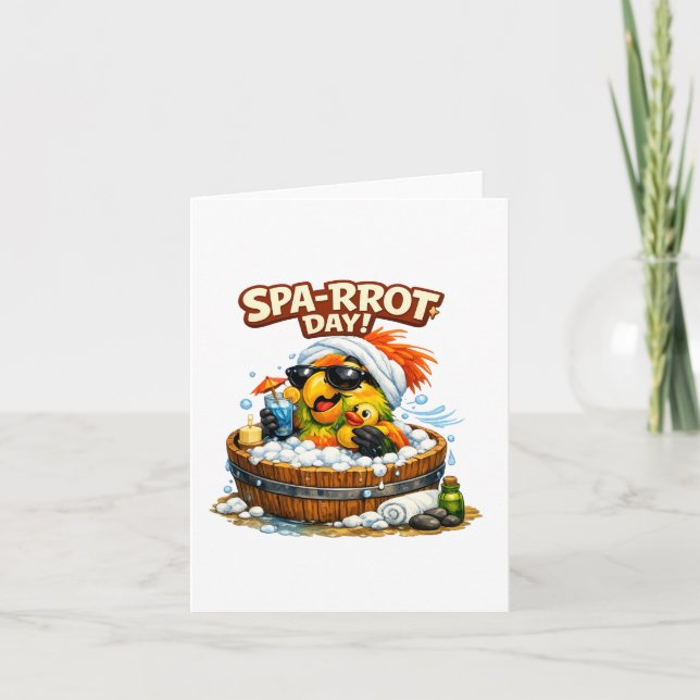 Spa-rrrot Day Funny Parrot Spa Relax Design Inbjudan (Framsida)