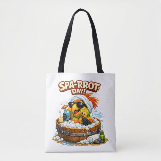 Spa-rrrot Day Funny Parrot Spa Relax Design Tygkasse