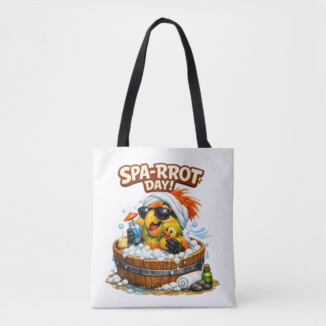 Spa-rrrot Day Funny Parrot Spa Relax Design Tygkasse (Framsida)