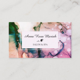 *~* Spa & Salon Abstrakt Watercolor Artsy, Trendig Visitkort