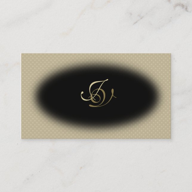 Spa & Salon Affärskort Monogram Black och Guld Visitkort (Framsida)
