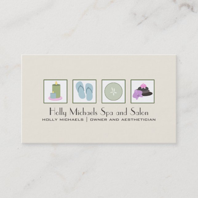 Spa & Salon, Affärskort Visitkort (Framsida)