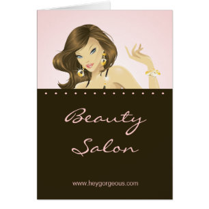 Spa Salon Brochure Greeting Card Rosa Woman Hälsningskort