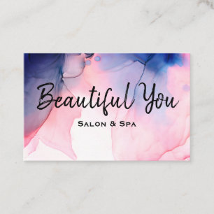 *~* Spa Salon Lash Hair Nagel Massage Watercolor Visitkort