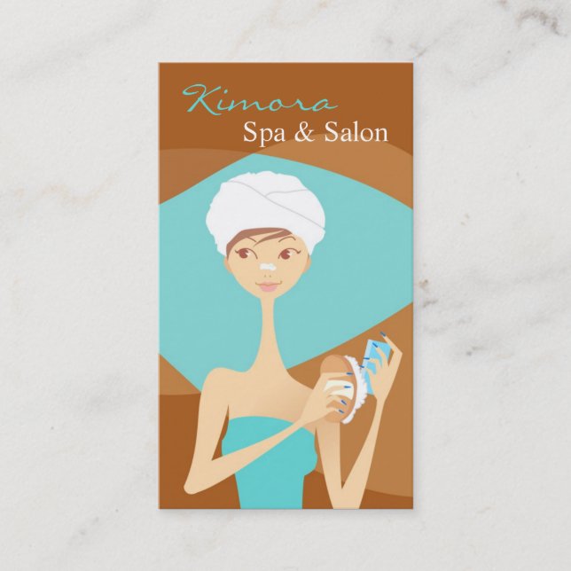 Spa Salon Nagel Mode Vector Girl Affärskort Visitkort (Framsida)