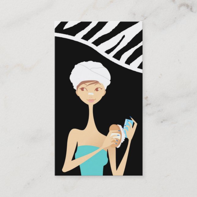 Spa Salon Nagel Mode Vector Girl Affärskort Visitkort (Framsida)