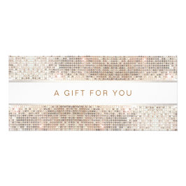 Spa Salon Stripe FAUX Silver Sequin-rackkort Reklamkort