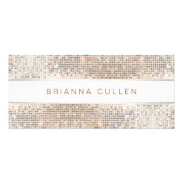 Spa Salon Stripe FAUX Silver Sequin-rackkort Reklamkort