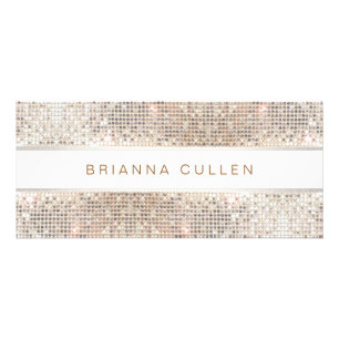 Spa Salon Stripe FAUX Silver Sequin-rackkort Reklamkort