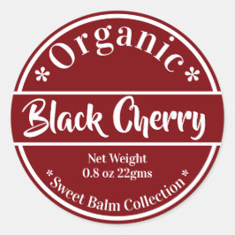 Spa Skin Lip Balm, röd och vit produktmärkning Runt Klistermärke