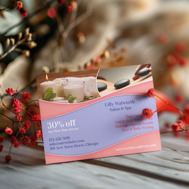 Spa Skönhet Massage Postkortsmall Meddelande Vykort (Skapare uppladdad)