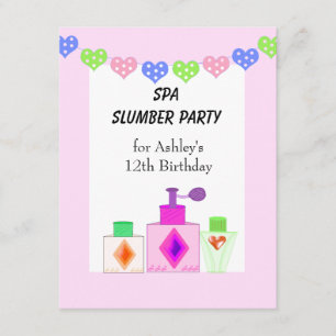 Spa Slumber Party för flickor Inbjudningar