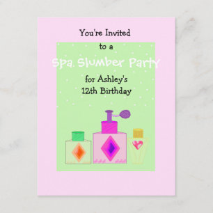 Spa Slumber Party för flickor Inbjudningar