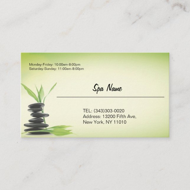 Spa store business cards visitkort (Framsida)