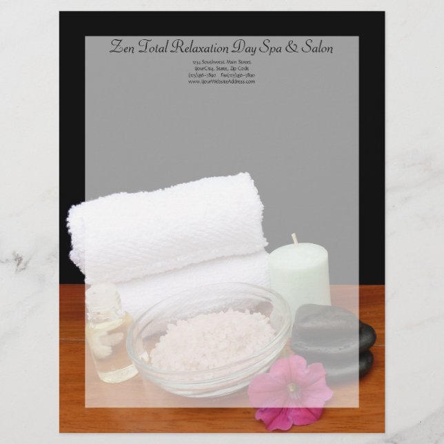 Spa/svart/färg för massage-/Pedicuresalongplats Brevhuvud (Framsida)