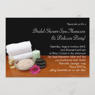 Spa/svart/färg för massage-/Pedicuresalongplats Inbjudningar