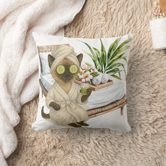 Spa tema för siames kattälskare kudde (Filt)