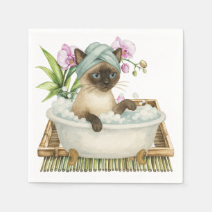 Spa tema för siamesisk Cat Lovers Pappersservett