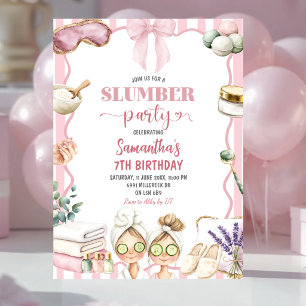 Spa tema slummerfest födelsedagsinbjudan inbjudningar