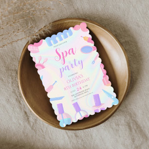 Spa temafalfödelsedatum inbjudningar