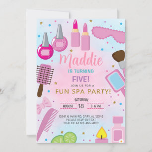 SPA-tjejen födelsedagsfest inbjudan, SPA firande. Inbjudningar