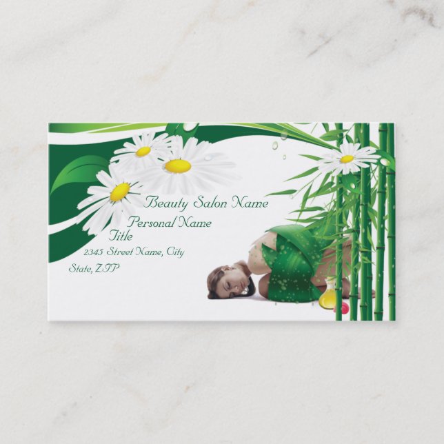 Spa visitkort för massageskönhetsalong (Framsida)