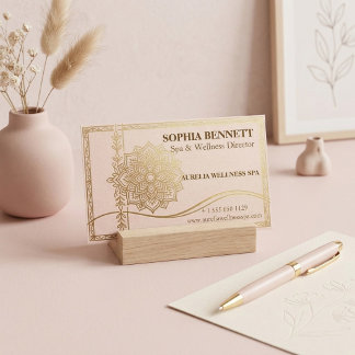 Spa Wellness Director | Falskt Guld Lyx Blekt Rosa Visitkort