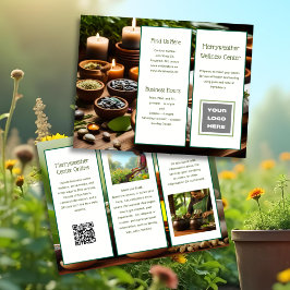 Spa Wellness Holistisk Ayurveda Vikbar Broschyr Reklamblad