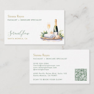 Spa Wellness Salon Yoga Massage Elegant Grön Guld Visitkort