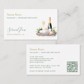 Spa Wellness Salon Yoga Massage Elegant Grön Guld Visitkort