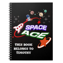 Space Ace | Planer | Stjärnor | Rocket | redigerba Anteckningsbok