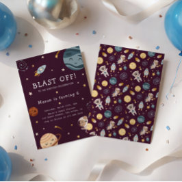 Space Adventure Playful Kids Birthday Party Inbjudningar