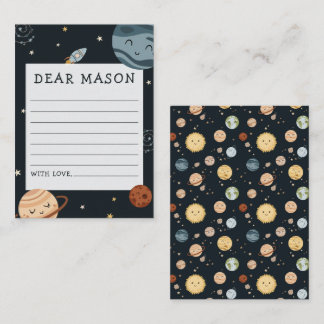 Space Adventure Playful Kids Birthday Time Capsule Tilläggskort