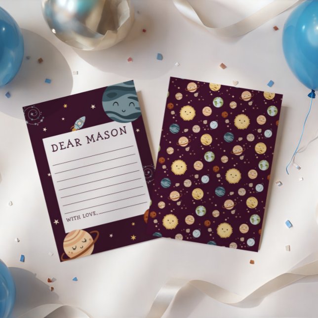 Space Adventure Playful Kids Birthday Time Capsule Tilläggskort (Skapare uppladdad)