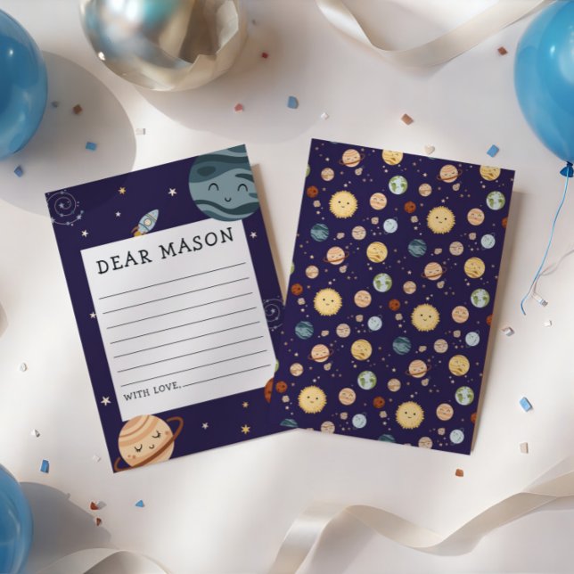 Space Adventure Playful Kids Birthday Time Capsule Tilläggskort (Skapare uppladdad)