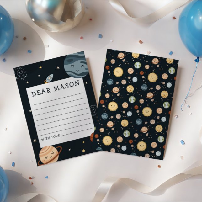 Space Adventure Playful Kids Birthday Time Capsule Tilläggskort (Skapare uppladdad)