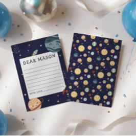 Space Adventure Playful Kids Birthday Time Capsule Tilläggskort