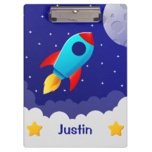 Space Adventure Rocket Clipboards Design