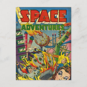 Space Adventurers Tecknad Bok Vykort