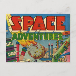Space Adventurers Tecknad Bok Vykort