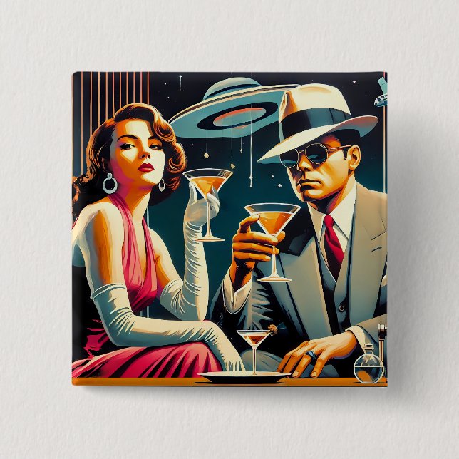 Space Age Las Vegas Gangster Martini-fest Knapp (Framsida)