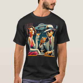 Space Age Las Vegas Gangster Martini Party T Shirt