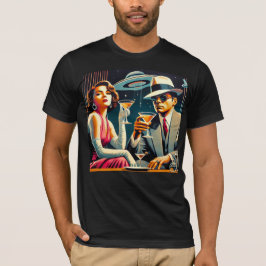 Space Age Las Vegas Gangster Martini Party T Shirt