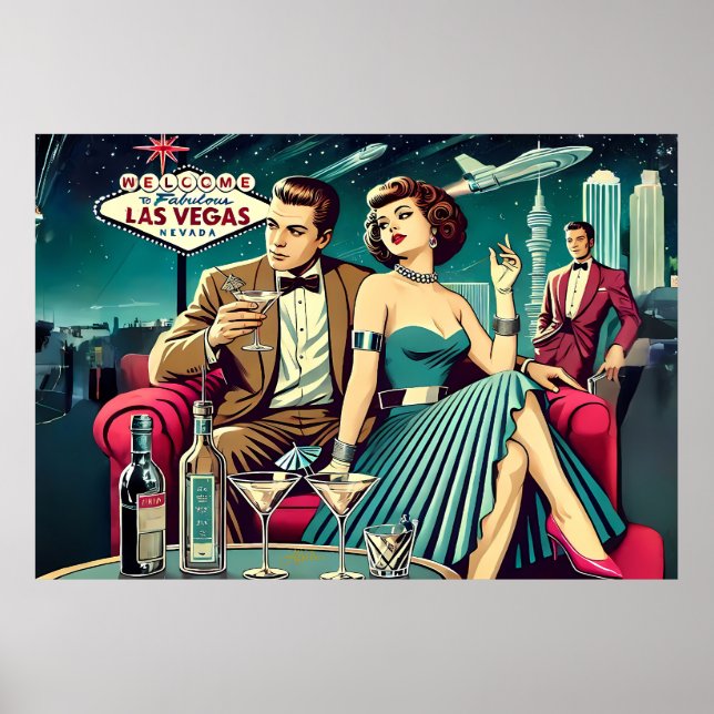 Space Age Las Vegas Martini-fest Poster (Framsidan)