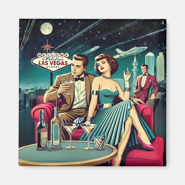 Space Age Las Vegas Martini Party Magnet (Framsidan)