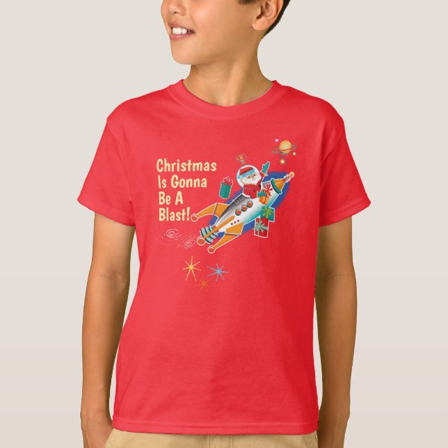 Space Age Santa T Shirt (Framsida)