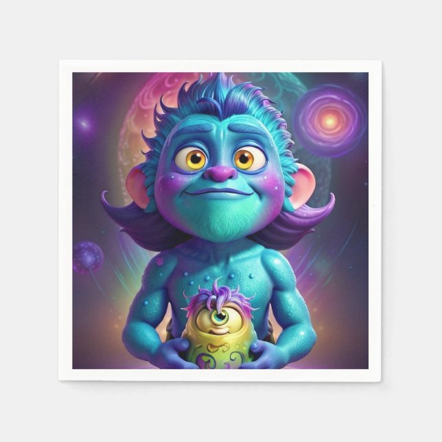 Space Alien & Friend Pappersservett (Framsidan)