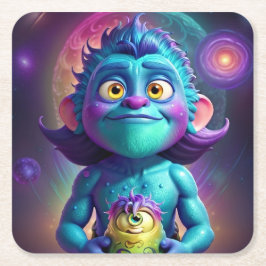 Space Alien & Friend Underlägg Papper Kvadrat