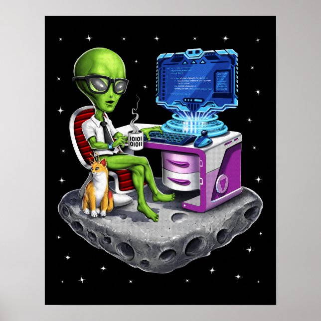 Space Alien Programmer Poster (Framsidan)